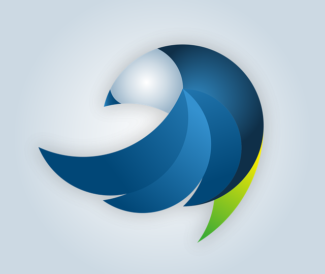 Stiliserad fågel som logotyp